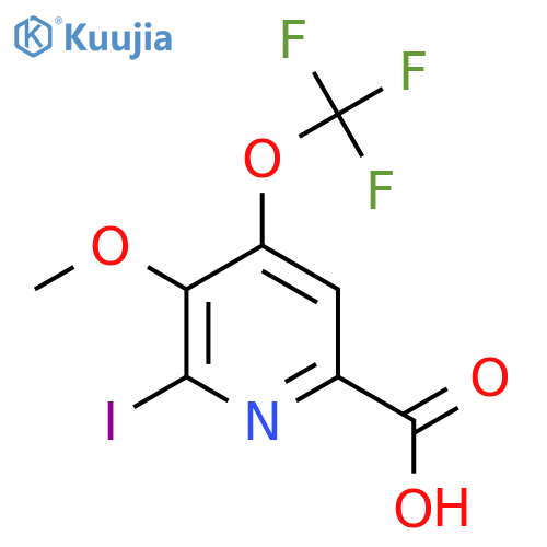 2-Iodo-3-methoxy-4-(trifluoromethoxy)pyridine-6-carboxylic acid structure