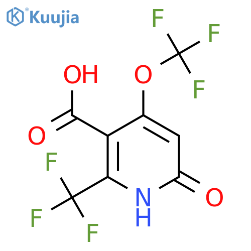 6-Hydroxy-4-(trifluoromethoxy)-2-(trifluoromethyl)pyridine-3-carboxylic acid structure