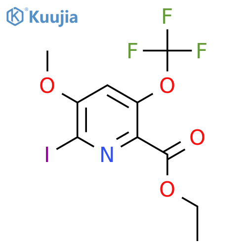 Ethyl 2-iodo-3-methoxy-5-(trifluoromethoxy)pyridine-6-carboxylate structure