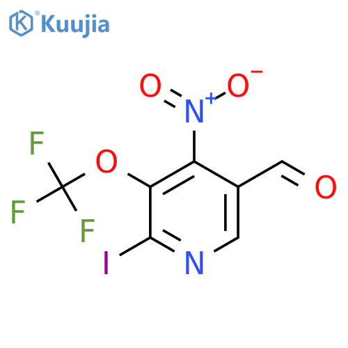 2-Iodo-4-nitro-3-(trifluoromethoxy)pyridine-5-carboxaldehyde structure