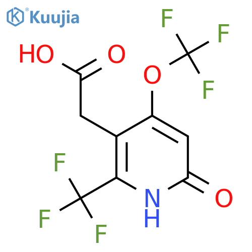 6-Hydroxy-4-(trifluoromethoxy)-2-(trifluoromethyl)pyridine-3-acetic acid structure