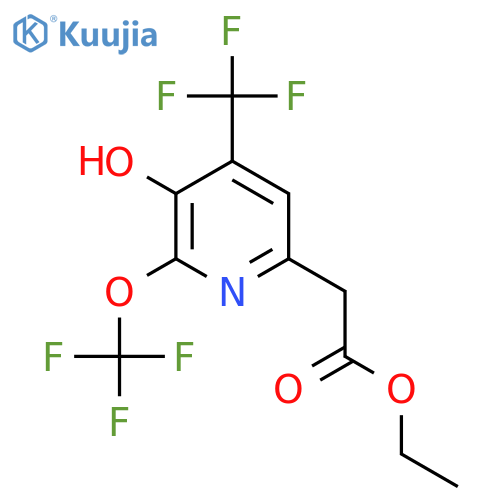 Ethyl 3-hydroxy-2-(trifluoromethoxy)-4-(trifluoromethyl)pyridine-6-acetate structure