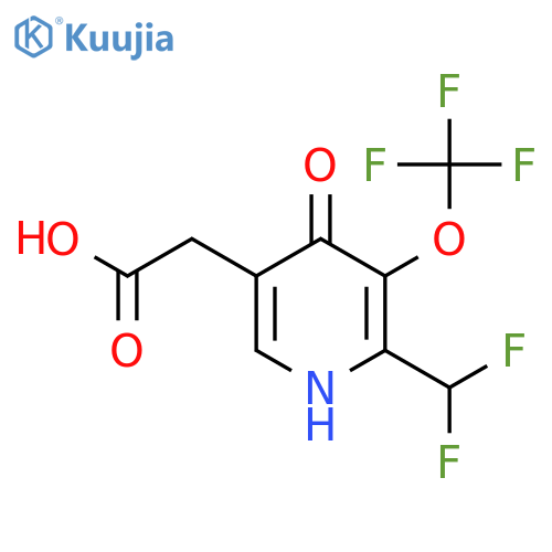 2-(Difluoromethyl)-4-hydroxy-3-(trifluoromethoxy)pyridine-5-acetic acid structure