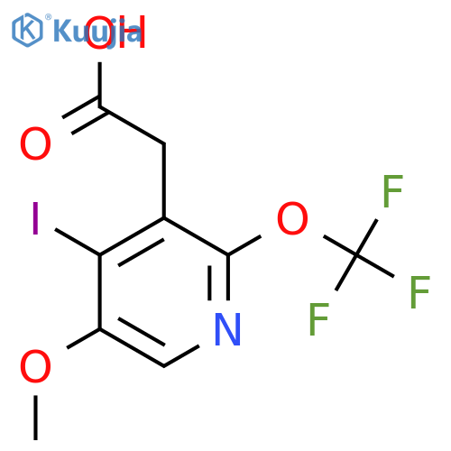 4-Iodo-5-methoxy-2-(trifluoromethoxy)pyridine-3-acetic acid structure