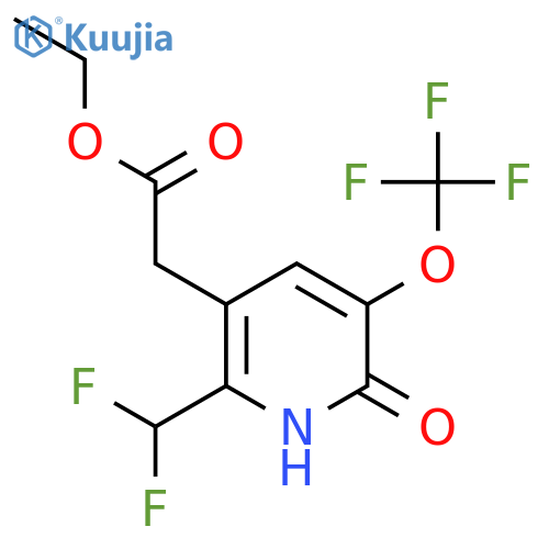 Ethyl 2-(difluoromethyl)-6-hydroxy-5-(trifluoromethoxy)pyridine-3-acetate structure