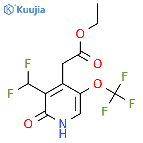 Ethyl 3-(difluoromethyl)-2-hydroxy-5-(trifluoromethoxy)pyridine-4-acetate structure
