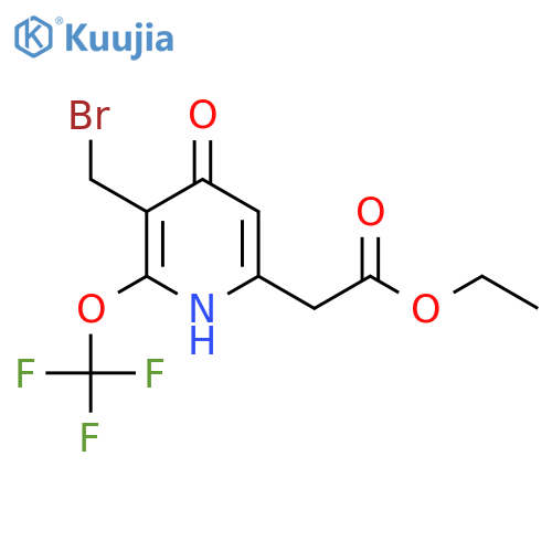 Ethyl 3-(bromomethyl)-4-hydroxy-2-(trifluoromethoxy)pyridine-6-acetate structure