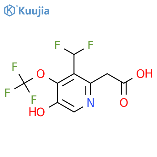 3-(Difluoromethyl)-5-hydroxy-4-(trifluoromethoxy)pyridine-2-acetic acid structure