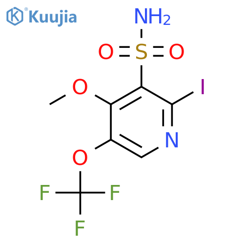 2-Iodo-4-methoxy-5-(trifluoromethoxy)pyridine-3-sulfonamide structure