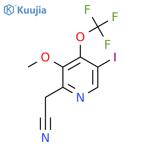 5-Iodo-3-methoxy-4-(trifluoromethoxy)pyridine-2-acetonitrile structure