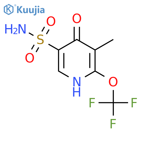 4-Hydroxy-3-methyl-2-(trifluoromethoxy)pyridine-5-sulfonamide structure