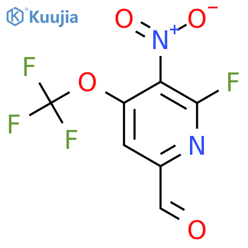 2-Fluoro-3-nitro-4-(trifluoromethoxy)pyridine-6-carboxaldehyde structure