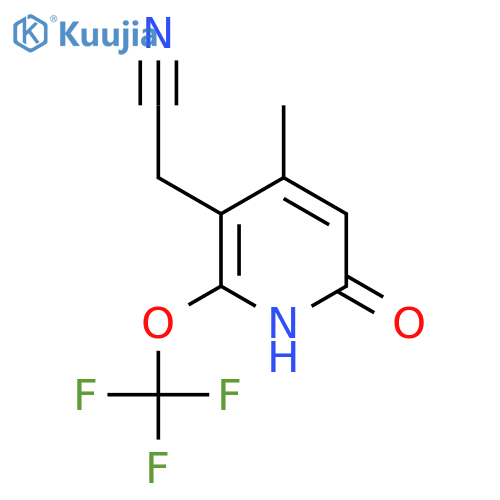 6-Hydroxy-4-methyl-2-(trifluoromethoxy)pyridine-3-acetonitrile structure