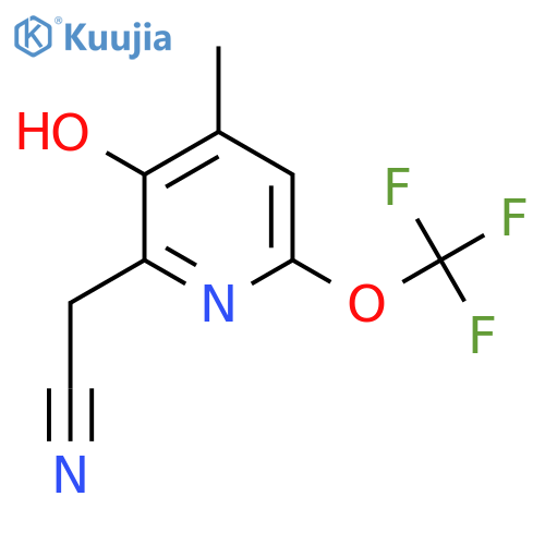 3-Hydroxy-4-methyl-6-(trifluoromethoxy)pyridine-2-acetonitrile structure