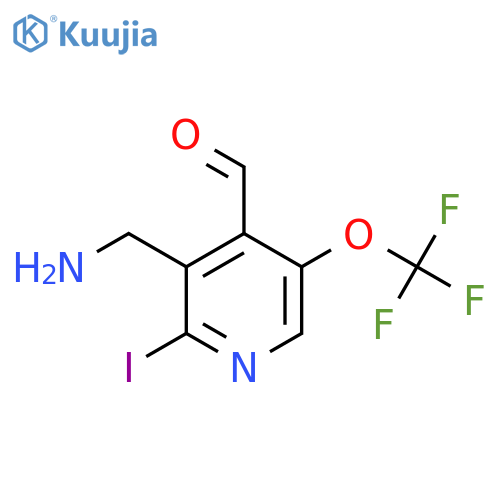 3-(Aminomethyl)-2-iodo-5-(trifluoromethoxy)pyridine-4-carboxaldehyde structure