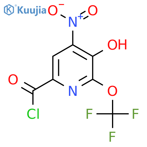 3-Hydroxy-4-nitro-2-(trifluoromethoxy)pyridine-6-carbonyl chloride structure