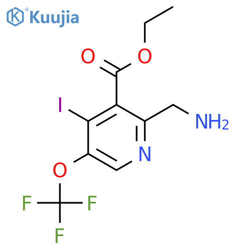 Ethyl 2-(aminomethyl)-4-iodo-5-(trifluoromethoxy)pyridine-3-carboxylate structure