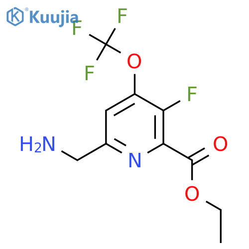 Ethyl 6-(aminomethyl)-3-fluoro-4-(trifluoromethoxy)pyridine-2-carboxylate structure
