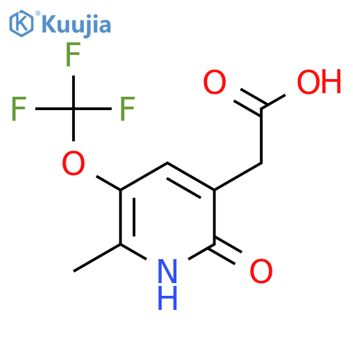 2-Hydroxy-6-methyl-5-(trifluoromethoxy)pyridine-3-acetic acid structure