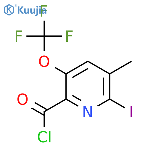 2-Iodo-3-methyl-5-(trifluoromethoxy)pyridine-6-carbonyl chloride structure