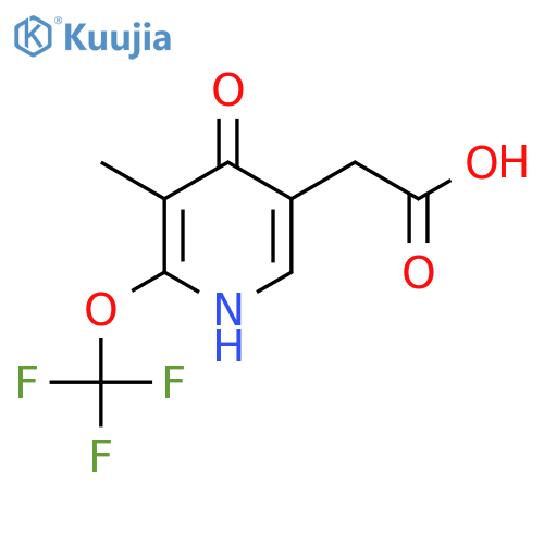4-Hydroxy-3-methyl-2-(trifluoromethoxy)pyridine-5-acetic acid structure
