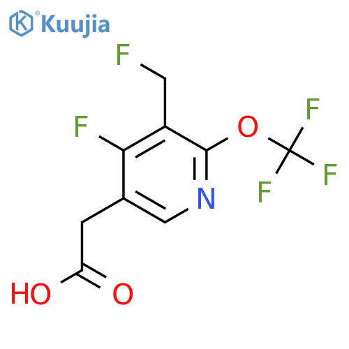 4-Fluoro-3-(fluoromethyl)-2-(trifluoromethoxy)pyridine-5-acetic acid structure