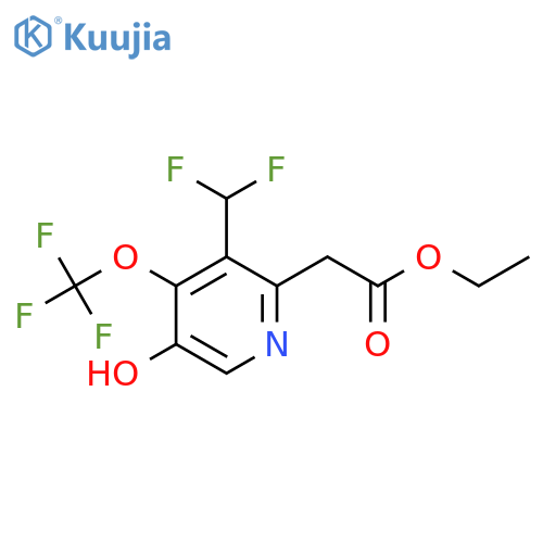 Ethyl 3-(difluoromethyl)-5-hydroxy-4-(trifluoromethoxy)pyridine-2-acetate structure
