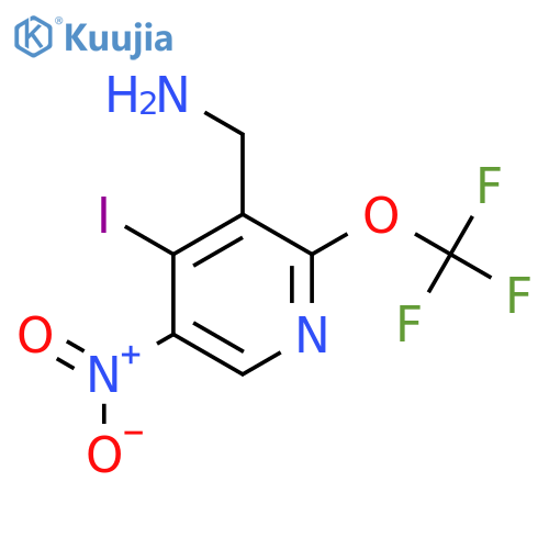 3-(Aminomethyl)-4-iodo-5-nitro-2-(trifluoromethoxy)pyridine structure