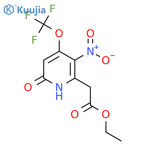 Ethyl 6-hydroxy-3-nitro-4-(trifluoromethoxy)pyridine-2-acetate structure