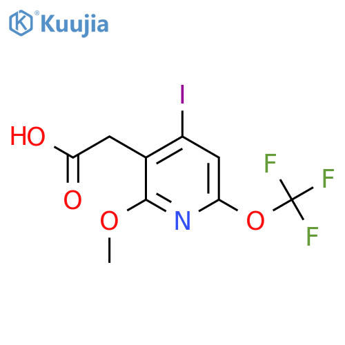 4-Iodo-2-methoxy-6-(trifluoromethoxy)pyridine-3-acetic acid structure