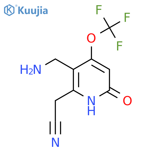 3-(Aminomethyl)-6-hydroxy-4-(trifluoromethoxy)pyridine-2-acetonitrile structure