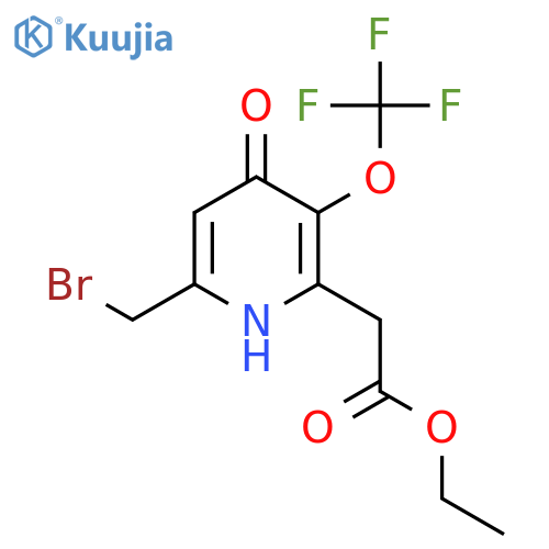 Ethyl 6-(bromomethyl)-4-hydroxy-3-(trifluoromethoxy)pyridine-2-acetate structure