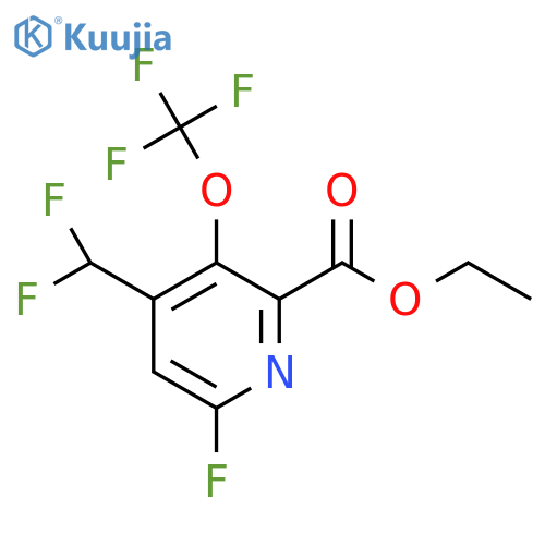 Ethyl 4-(difluoromethyl)-6-fluoro-3-(trifluoromethoxy)pyridine-2-carboxylate structure