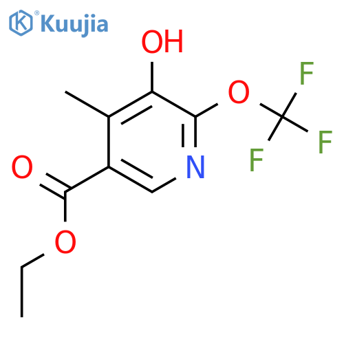 Ethyl 3-hydroxy-4-methyl-2-(trifluoromethoxy)pyridine-5-carboxylate structure
