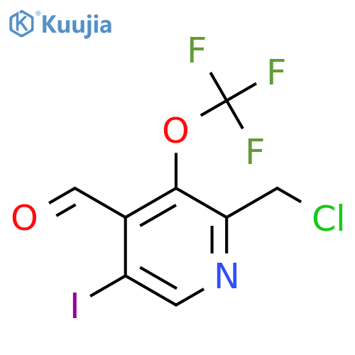 2-(Chloromethyl)-5-iodo-3-(trifluoromethoxy)pyridine-4-carboxaldehyde structure