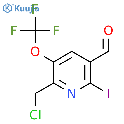 2-(Chloromethyl)-6-iodo-3-(trifluoromethoxy)pyridine-5-carboxaldehyde structure