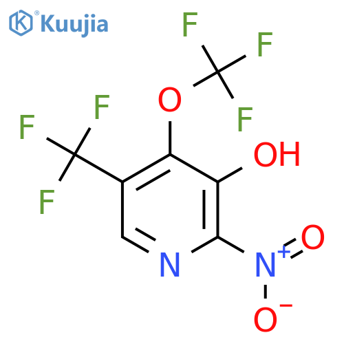 3-Hydroxy-2-nitro-4-(trifluoromethoxy)-5-(trifluoromethyl)pyridine structure