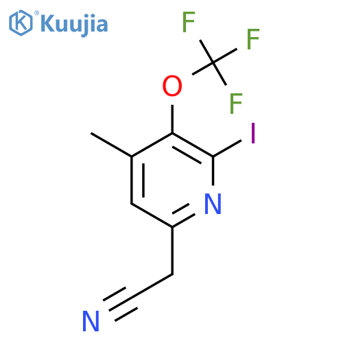2-Iodo-4-methyl-3-(trifluoromethoxy)pyridine-6-acetonitrile structure