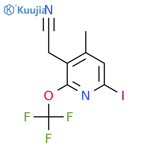 6-Iodo-4-methyl-2-(trifluoromethoxy)pyridine-3-acetonitrile structure
