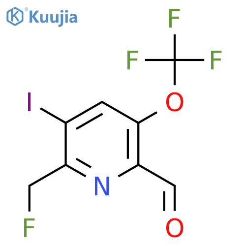 2-(Fluoromethyl)-3-iodo-5-(trifluoromethoxy)pyridine-6-carboxaldehyde structure