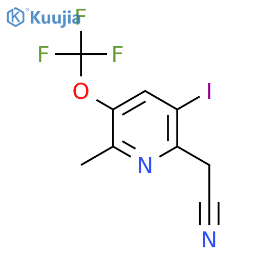 5-Iodo-2-methyl-3-(trifluoromethoxy)pyridine-6-acetonitrile structure