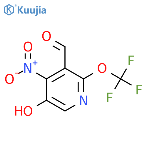 5-Hydroxy-4-nitro-2-(trifluoromethoxy)pyridine-3-carboxaldehyde structure