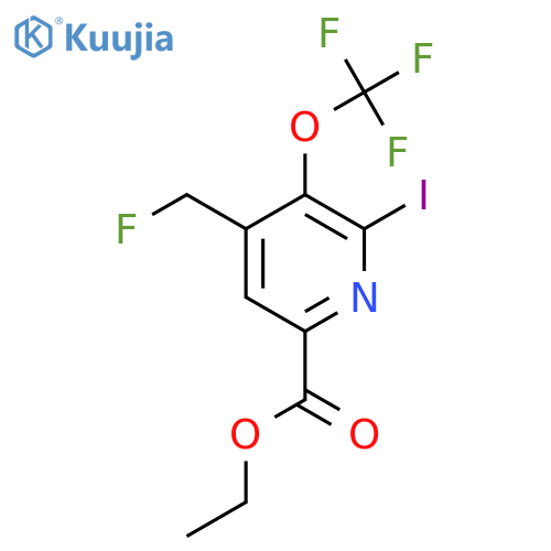 Ethyl 4-(fluoromethyl)-2-iodo-3-(trifluoromethoxy)pyridine-6-carboxylate structure