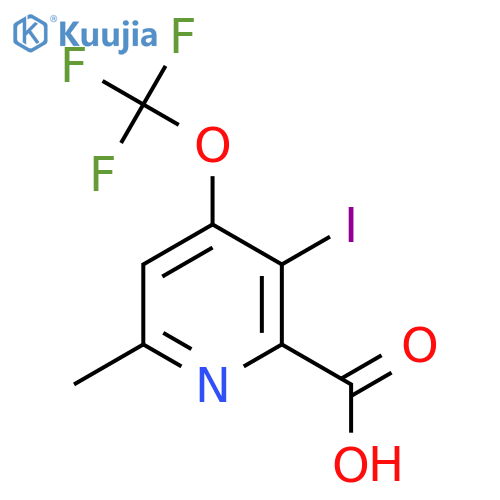 3-Iodo-6-methyl-4-(trifluoromethoxy)pyridine-2-carboxylic acid structure