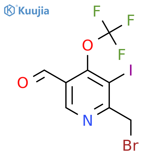 2-(Bromomethyl)-3-iodo-4-(trifluoromethoxy)pyridine-5-carboxaldehyde structure