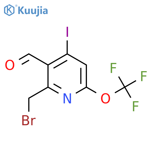 2-(Bromomethyl)-4-iodo-6-(trifluoromethoxy)pyridine-3-carboxaldehyde structure