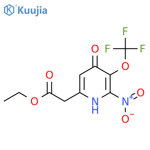Ethyl 4-hydroxy-2-nitro-3-(trifluoromethoxy)pyridine-6-acetate structure