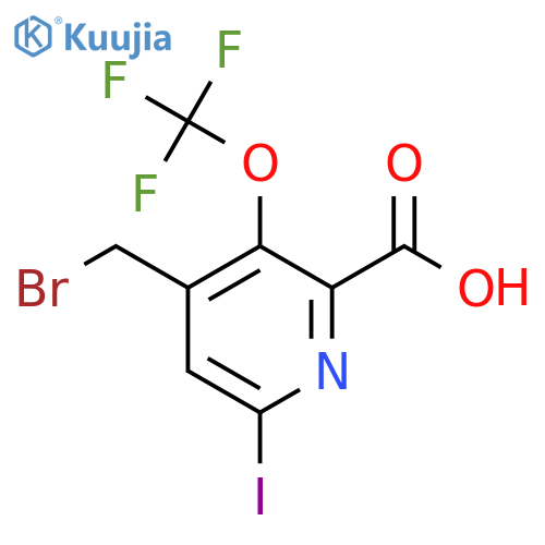 4-(Bromomethyl)-6-iodo-3-(trifluoromethoxy)pyridine-2-carboxylic acid structure