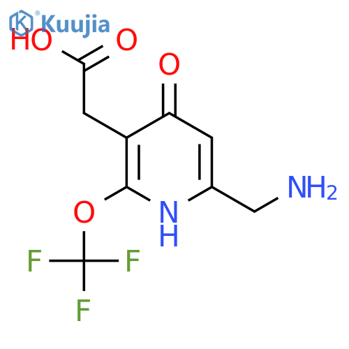 6-(Aminomethyl)-4-hydroxy-2-(trifluoromethoxy)pyridine-3-acetic acid structure