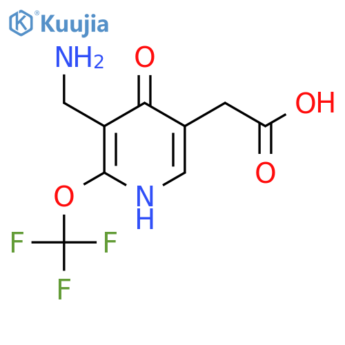 3-(Aminomethyl)-4-hydroxy-2-(trifluoromethoxy)pyridine-5-acetic acid structure